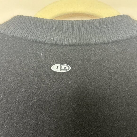 Vintage ID WEAR Men's Black Recycled Wool Blend Varsity-Style Bomber Jacket XL - Picture 5 of 8